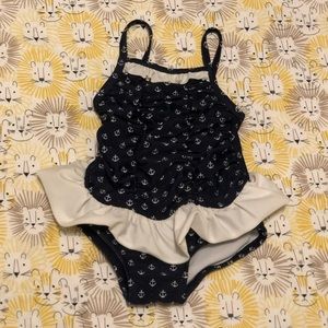 Janie & Jack Nautical 1 pc anchor baby girl swim